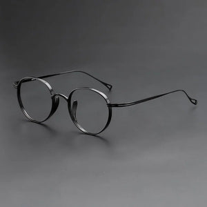 Pure Titanium Glasses Frame Men Retro Round Oval Eyeglasses Woman Eyewear Handmade Japan Myopia Optical Prescription Lens kmn113