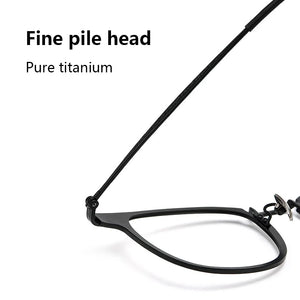 Pure Titanium Glasses Frame Men Retro Round Oval Eyeglasses Woman  Eyewear Myopia Optical Prescription Lens