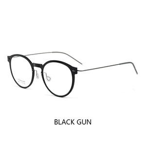 Pure Titanium Glasses Frame Men Retro Round Oval Eyeglasses Woman  Eyewear Myopia Optical Prescription Lens