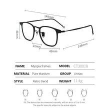Load image into Gallery viewer, Pure Titanium Glasses Frame Men Retro Round Oval Eyeglasses Woman  Eyewear Myopia Optical Prescription Lens