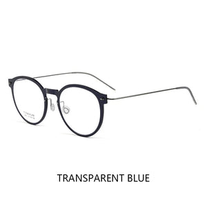 Pure Titanium Glasses Frame Men Retro Round Oval Eyeglasses Woman  Eyewear Myopia Optical Prescription Lens