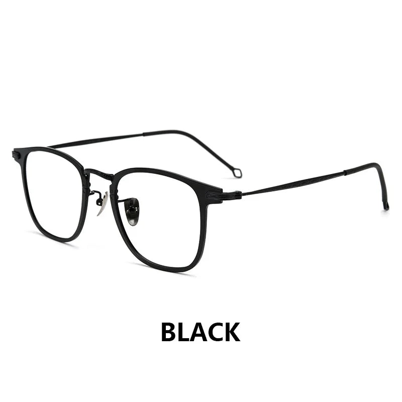 Pure Titanium Glasses Frame Men Retro Round Oval Eyeglasses Woman  Eyewear Myopia Optical Prescription Lens