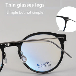 Pure Titanium Glasses Frame Men Retro Round Oval Eyeglasses Woman  Eyewear Myopia Optical Prescription Lens