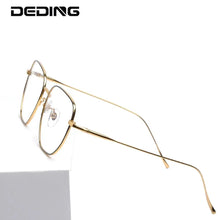 Load image into Gallery viewer, Pure Titanium Glasses Frame Women Polygon Ultralight Eyeglasses Prescription Men Myopia Optical Frame Eyewear DD1537