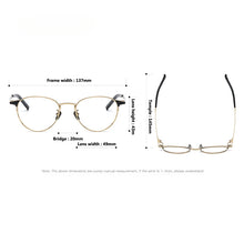 Load image into Gallery viewer, Pure Titanium Glasses Frame for Men Round Myopia Optical Prescription Eyeglasses Frames Women Korea Eyewear Frame