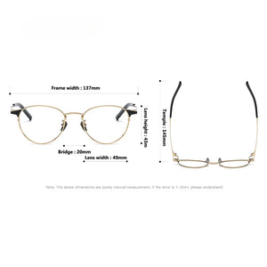 Pure Titanium Glasses Frame for Men Round Myopia Optical Prescription Eyeglasses Frames Women Korea Eyewear Frame