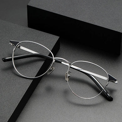 Pure Titanium Glasses Frame for Men Round Myopia Optical Prescription Eyeglasses Frames Women Korea Eyewear Frame