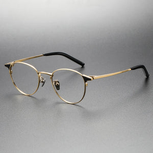 Pure Titanium Glasses Frame for Men Round Myopia Optical Prescription Eyeglasses Frames Women Korea Eyewear Frame