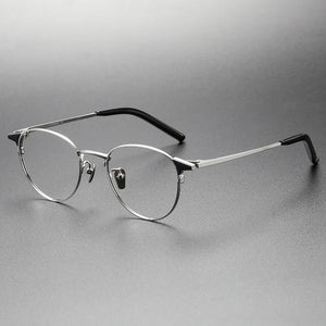 Pure Titanium Glasses Frame for Men Round Myopia Optical Prescription Eyeglasses Frames Women Korea Eyewear Frame
