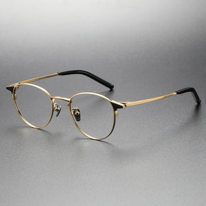 Pure Titanium Glasses Frame for Men Round Myopia Optical Prescription Eyeglasses Frames Women Korea Eyewear Frame