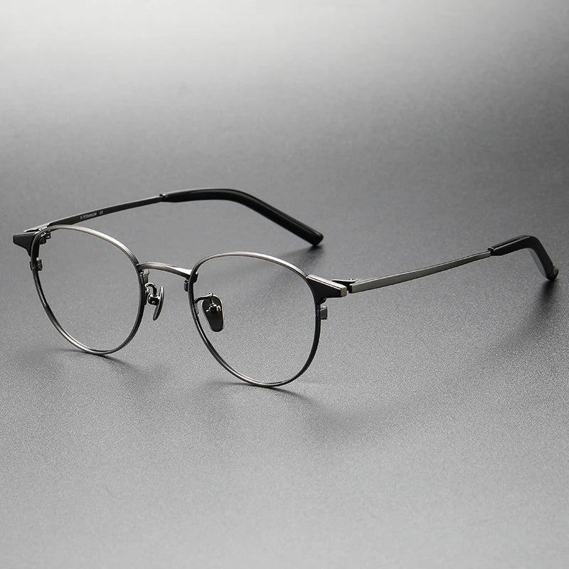 Pure Titanium Glasses Frame for Men Round Myopia Optical Prescription Eyeglasses Frames Women Korea Eyewear Frame