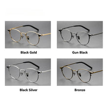 Load image into Gallery viewer, Pure Titanium Glasses Frame for Men Round Myopia Optical Prescription Eyeglasses Frames Women Korea Eyewear Frame