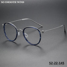 Carica l&#39;immagine nel visualizzatore di Gallery, Pure Titanium Glasses Frame for Men Screwless Round Myopia Women Prescription Optical Eyeglasses Eyewear Spectacles Ultralight