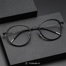 Carica l&#39;immagine nel visualizzatore di Gallery, Pure Titanium Glasses Frame for Men Screwless Round Myopia Women Prescription Optical Eyeglasses Eyewear Spectacles Ultralight