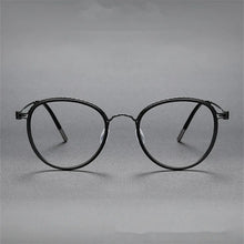 Carica l&#39;immagine nel visualizzatore di Gallery, Pure Titanium Glasses Frame for Men Screwless Round Myopia Women Prescription Optical Eyeglasses Eyewear Spectacles Ultralight