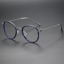 Carica l&#39;immagine nel visualizzatore di Gallery, Pure Titanium Glasses Frame for Men Screwless Round Myopia Women Prescription Optical Eyeglasses Eyewear Spectacles Ultralight