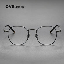 Load image into Gallery viewer, Pure Titanium Glasses Frame men Women Retro Vintage Round Eyewear Prescription Optical Myopia Korean Eyeglasses Frames eyewear