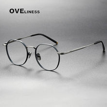 Load image into Gallery viewer, Pure Titanium Glasses Frame men Women Retro Vintage Round Eyewear Prescription Optical Myopia Korean Eyeglasses Frames eyewear