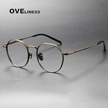 Load image into Gallery viewer, Pure Titanium Glasses Frame men Women Retro Vintage Round Eyewear Prescription Optical Myopia Korean Eyeglasses Frames eyewear