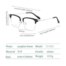 Load image into Gallery viewer, Pure Titanium Glasses Frame with Recipe Men Business Style  Male  Eyeglasses Prescription Man Style 2319BJ