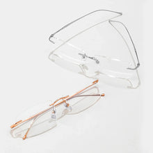 Load image into Gallery viewer, Pure Titanium Glasses Light Blue Reading Glasses Men&#39;s Eye-glasses -1 Luxury Transparent Eyepieces Myopia Bezel Woman Lunette +1