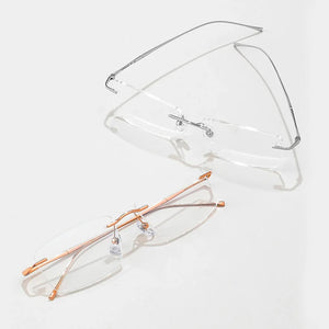 Pure Titanium Glasses Light Blue Reading Glasses Men's Eye-glasses -1 Luxury Transparent Eyepieces Myopia Bezel Woman Lunette +1