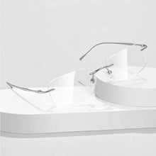 Load image into Gallery viewer, Pure Titanium Glasses Light Blue Reading Glasses Men&#39;s Eye-glasses -1 Luxury Transparent Eyepieces Myopia Bezel Woman Lunette +1
