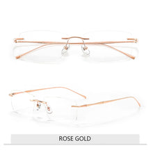 Load image into Gallery viewer, Pure Titanium Glasses Light Blue Reading Glasses Men&#39;s Eye-glasses -1 Luxury Transparent Eyepieces Myopia Bezel Woman Lunette +1