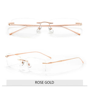 Pure Titanium Glasses Light Blue Reading Glasses Men's Eye-glasses -1 Luxury Transparent Eyepieces Myopia Bezel Woman Lunette +1
