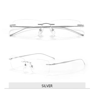 Pure Titanium Glasses Light Blue Reading Glasses Men's Eye-glasses -1 Luxury Transparent Eyepieces Myopia Bezel Woman Lunette +1