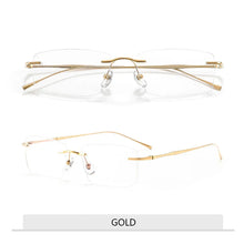 Load image into Gallery viewer, Pure Titanium Glasses Light Blue Reading Glasses Men&#39;s Eye-glasses -1 Luxury Transparent Eyepieces Myopia Bezel Woman Lunette +1