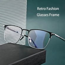Load image into Gallery viewer, Pure Titanium Glasses Men Retro Ultra Light Square Spectacl Luxury Myopia Optical Prescription Eyeglasses 9009T