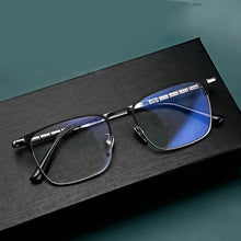 Load image into Gallery viewer, Pure Titanium Glasses Men Retro Ultra Light Square Spectacl Luxury Myopia Optical Prescription Eyeglasses 9009T
