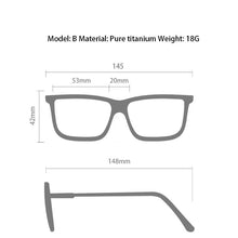 Load image into Gallery viewer, Pure Titanium Glasses Men Retro Ultra Light Square Spectacl Luxury Myopia Optical Prescription Eyeglasses 9009T