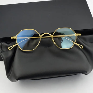 Pure Titanium Lightweight Hexagon frames men Retro Polygon Shades Fashion Eyewear computer myopia eye glasses frames  for men
