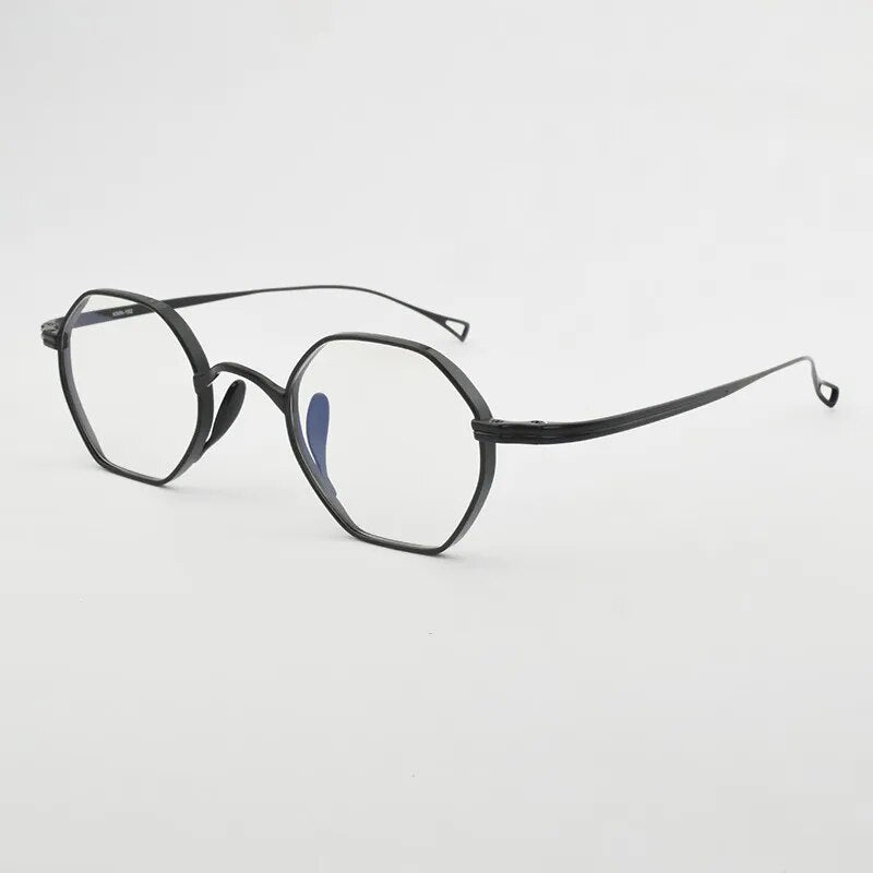 Pure Titanium Lightweight Hexagon frames men Retro Polygon Shades Fashion Eyewear computer myopia eye glasses frames  for men