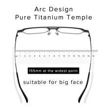 Load image into Gallery viewer, Pure Titanium Magnetic Clip on Glasses Frame Men Myopia Optical Prescription Big Frame Eyeglasses Male 3D Night Vision Polarized