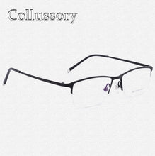 Load image into Gallery viewer, Pure Titanium Men Eyeglasses Frames Optical Eyewear Half Rim Prescription Reading Computer Goggles Flexible Light Top Quality