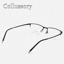 Load image into Gallery viewer, Pure Titanium Men Eyeglasses Frames Optical Eyewear Half Rim Prescription Reading Computer Goggles Flexible Light Top Quality