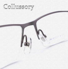 Load image into Gallery viewer, Pure Titanium Men Eyeglasses Frames Optical Eyewear Half Rim Prescription Reading Computer Goggles Flexible Light Top Quality
