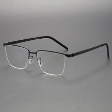Load image into Gallery viewer, Pure Titanium Men Optical Half Glasses Frame  Square Lightweight Myopia Prescription Eyewear Denmark Brand Eyeglasses