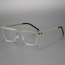 Load image into Gallery viewer, Pure Titanium Men Optical Half Glasses Frame  Square Lightweight Myopia Prescription Eyewear Denmark Brand Eyeglasses