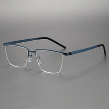 Load image into Gallery viewer, Pure Titanium Men Optical Half Glasses Frame  Square Lightweight Myopia Prescription Eyewear Denmark Brand Eyeglasses