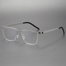 Load image into Gallery viewer, Pure Titanium Men Optical Half Glasses Frame  Square Lightweight Myopia Prescription Eyewear Denmark Brand Eyeglasses