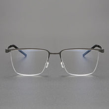 Load image into Gallery viewer, Pure Titanium Men Optical Half Glasses Frame  Square Lightweight Myopia Prescription Eyewear Denmark Brand Eyeglasses