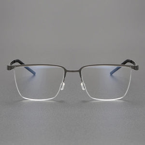 Pure Titanium Men Optical Half Glasses Frame  Square Lightweight Myopia Prescription Eyewear Denmark Brand Eyeglasses