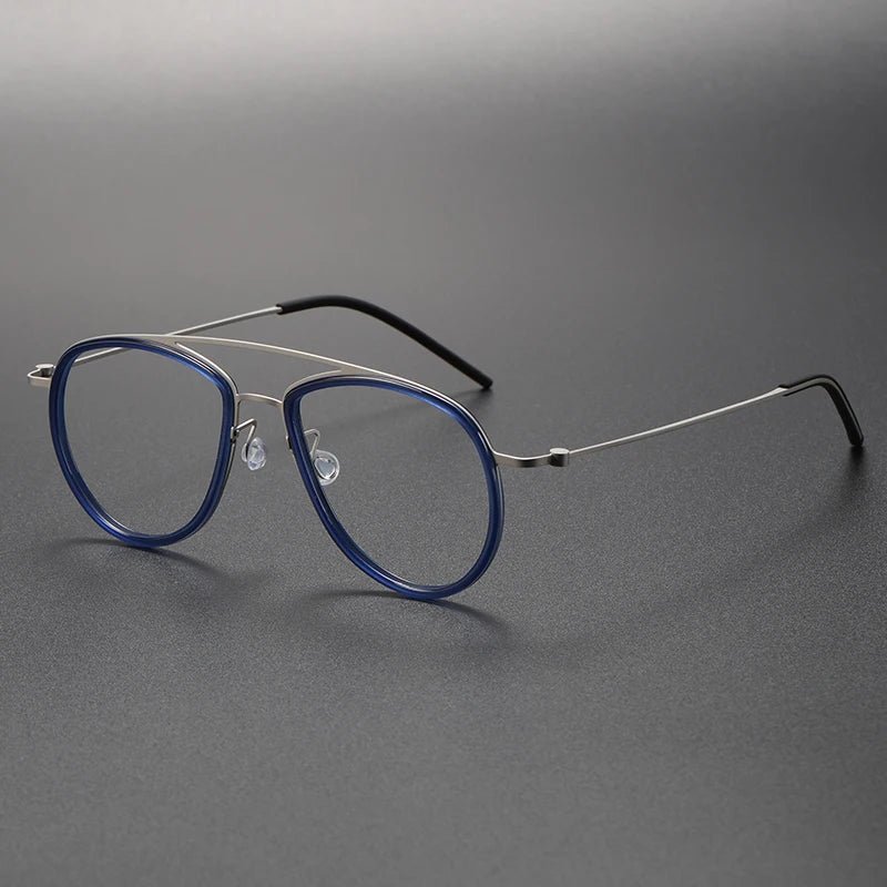 Pure Titanium Pilot Men Glasses Frame Women Optical Myopia Prescription Eyeglasses Frames Retro   Brand Large Size Eyewear