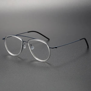 Pure Titanium Pilot Men Glasses Frame Women Optical Myopia Prescription Eyeglasses Frames Retro   Brand Large Size Eyewear
