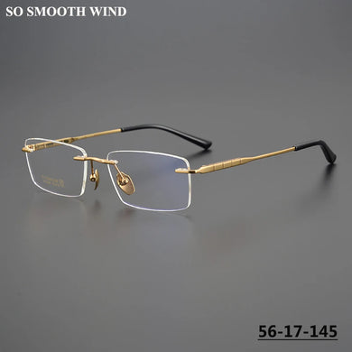 Pure Titanium Rimless Glasses Frame Ultralight Eyewear Men Square Business Eyeglasses Frames Women Spectacles High Quality Gafas