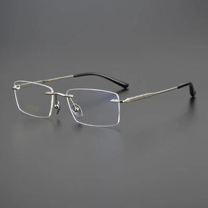 Pure Titanium Rimless Glasses Frame Ultralight Eyewear Men Square Business Eyeglasses Frames Women Spectacles High Quality Gafas